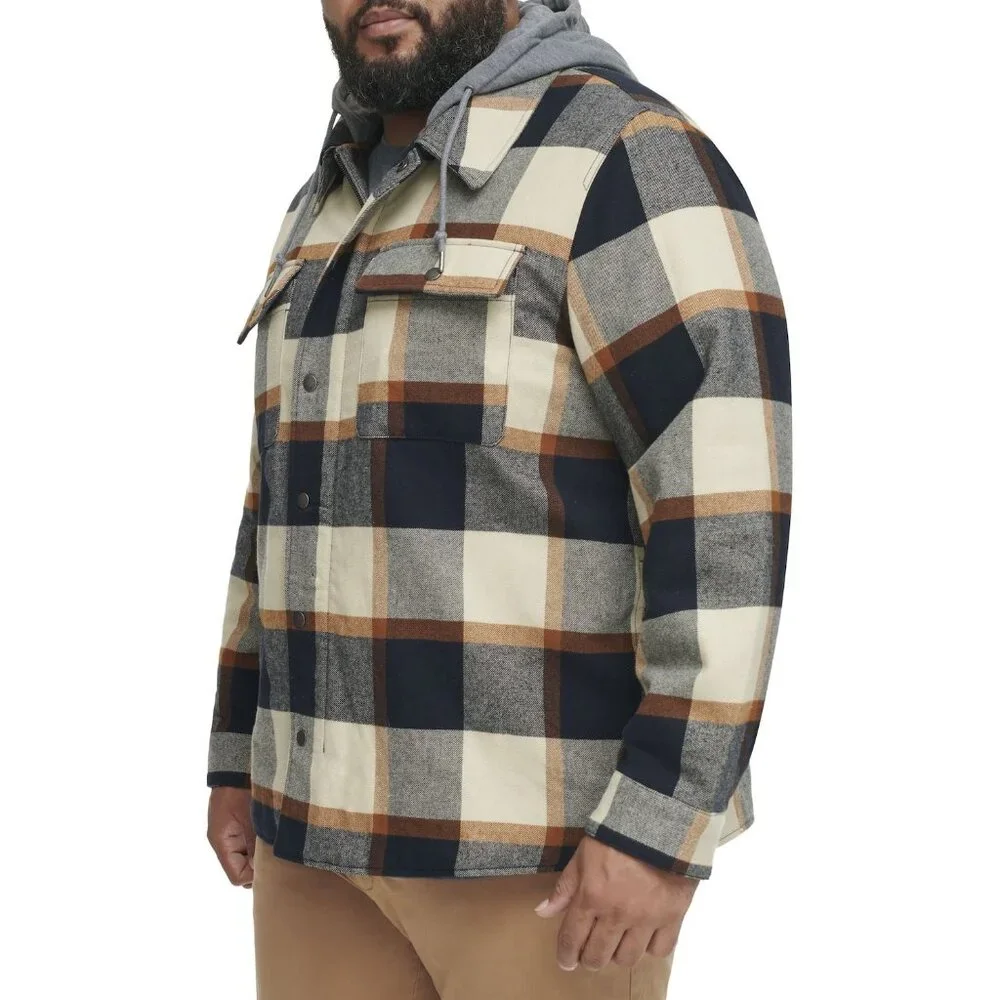 Levi's Plaid Sherpa Lined Hooded Shirt Jacket 3XL - Picture 3 of 14